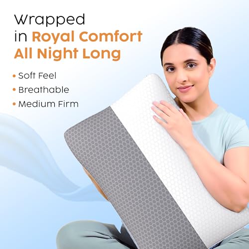 Image of CareFoam Height Adjustable Microfiber Sleeping Pillows - Set of 8 | 16 inch x 24 inch| Soft, Supportive & Washable | Ideal for Back, Side & Stomach Sleepers | White & Grey Cover