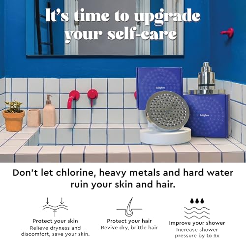 Image of babylon Shower Filter For Bathroom | Hard Water Softener For Home & Bath | 6 Inch Filtered Showerhead For Chlorine Removal | 4 Layer Filtration For Better Hair & Skin