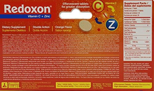 Amazon Com Orange Flavored Redoxon Effervescent Vitamin C Tablets With Zinc Ct Health Household