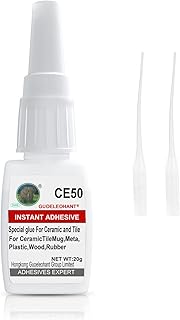 Ceramic Glue,Glue for Tile,Ceramic and Tile Repair Glue,Ceramic Tile Adhesive,Instant Super Glue for Ceramic,Tile,Mug,Metal,Plastic,Wood,Rubber,Glass,Silicone,Leather,DIY Craft(20g/Clear)