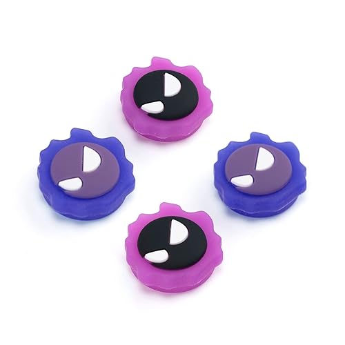 WISHAVEN Luminous Silicone Joycon Joycon Thumb Grip Caps Compatible with Nintendo Switch, Soft Silicone Joystick Cover for Nintendo Switch/OLED/Lite Controller, 4PCS - Gastly
