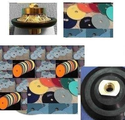 B5(3/16") Demi-bullnose/Roundover Diamond Router Bits 4" Diamond Polishing 44+1 Pads Granite Marble