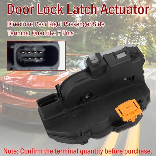 Image of Rear Right Passenger Side Door Latch Lock Actuator Compatible with Chevy Equinox Volt Cruze Malibu GMC Terrain Cadillac SRX, Replaces 931-387 13503784 13579552