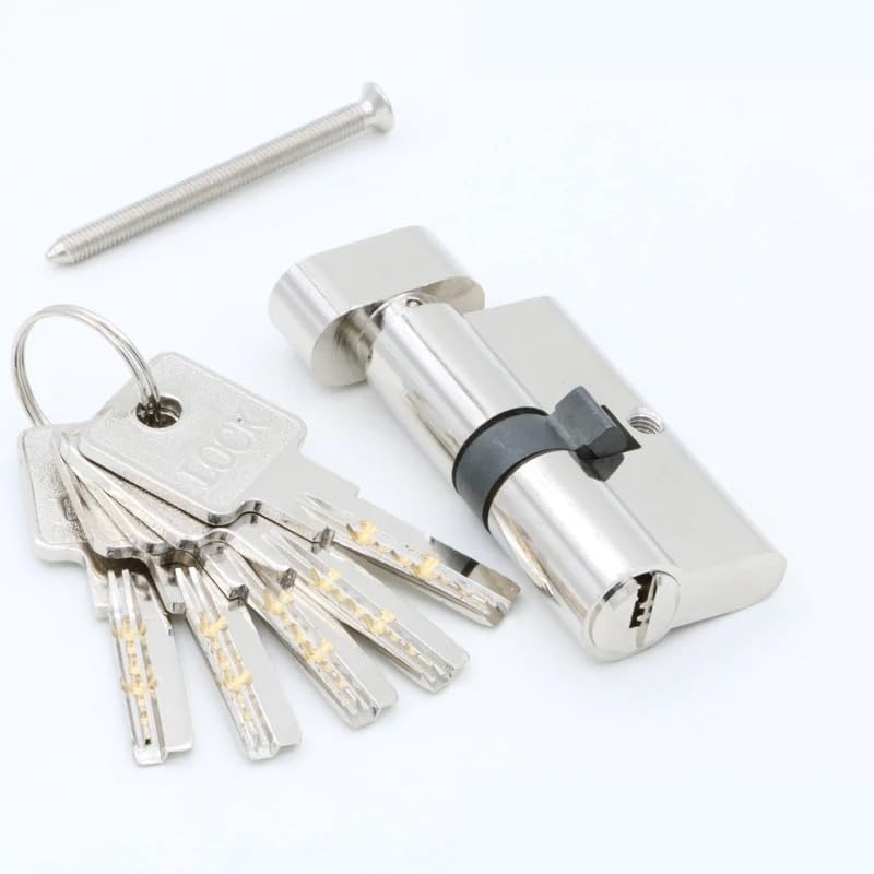 TüRschloss Türzylinder 55 60 65 70 75 80 85 90 Mm Kupfer-Schließzylinder For Innenbereich, Schlafzimmer, Wohnzimmer, Messing, Schlüsselverriegelung, 5 Schlüssel(90mm45add45)