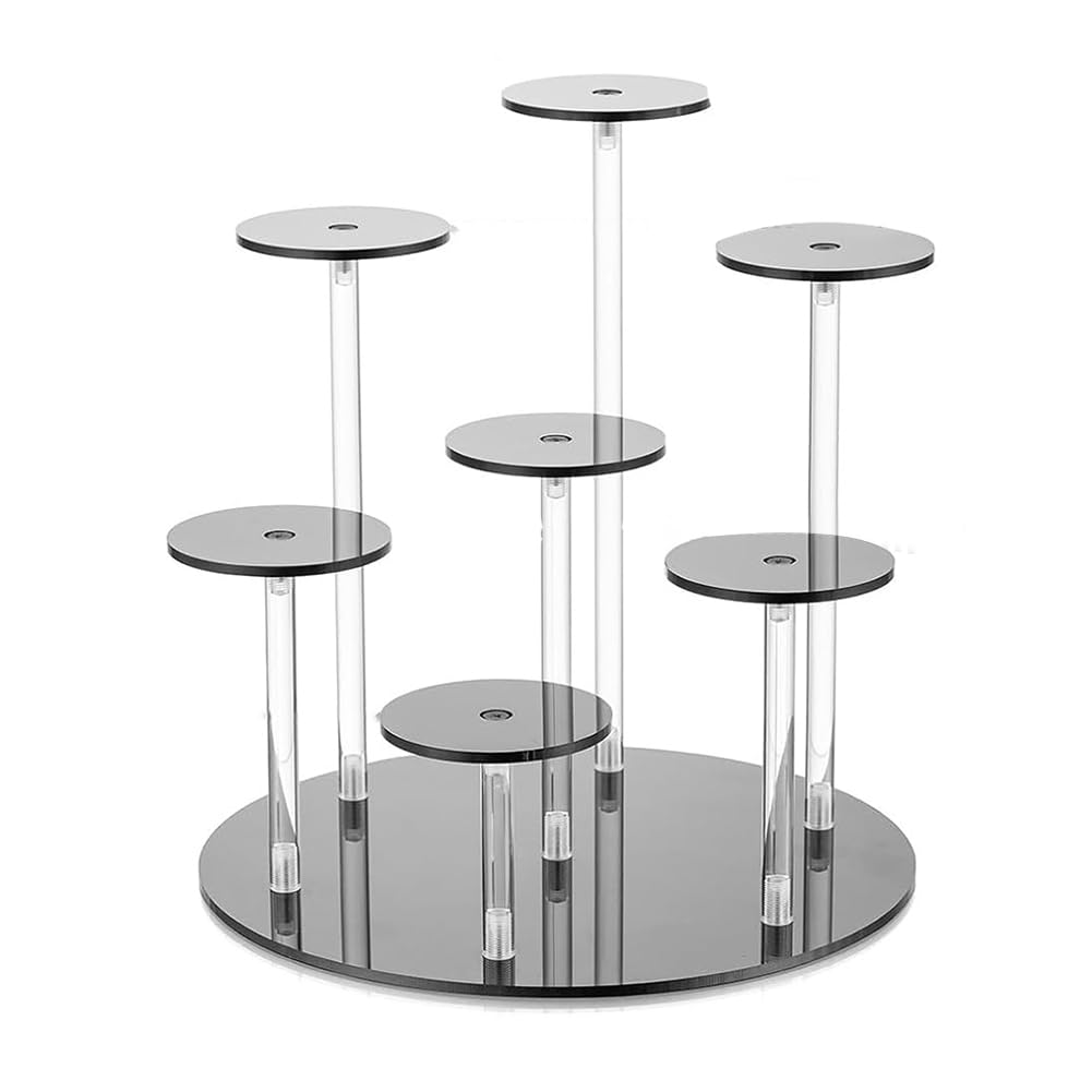 CTRLZS Acrylic Dessert Display Stand Jewelry Cake Perfume Storage Rack Birthday Cupcake Display Rack Toy Organizer Black