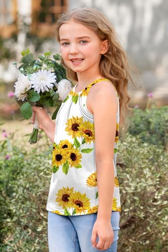 Image of BesserBay Girls Summer Back Button Halter Neck Tank Top Cold Shoulder Casual Blouse Pleated Sleeveless Shirts 5-14 Years