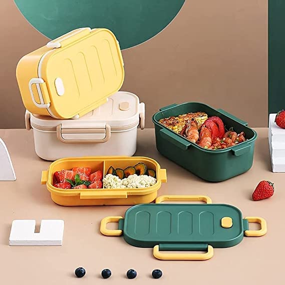 Image of Mayatra's Double Layered Lunch Box | | Leak Proof | Tiffin Box with Handle | for Women and Men Office, Kids to School Easy to Carry| 1000 ML (Green)