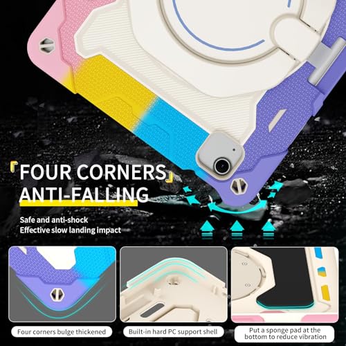 Coque iPad 11 pouces 2025 antichoc enfant avec support rotatif et bandoulière - 2