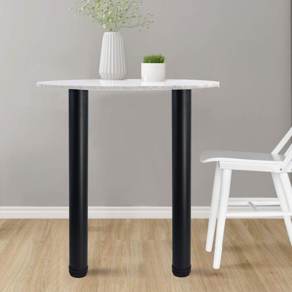 QLLY 22 inch Adjustable Metal Desk Legs, Office Table Furniture Leg Set, Square Mounting Plate, Set of 4 (22 inch, Matt Black) 4