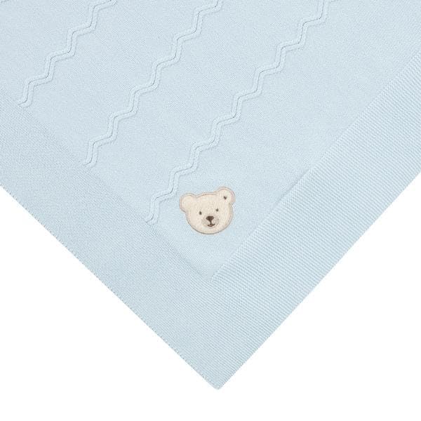 Steiff Strick Decke Heather, Baby-Decke, Kuscheldecke für Babys, Baby Bettdecke, Decke ideal für das Babybett, weich flauschig und kuschelig, waschmaschinenfest
