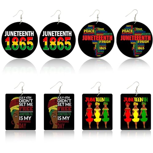 Juneteenth Earrings Outfit Women African Earrings Jewelry 1865 Black Af History Dangle Earring Juneteenth Shirts Dresses Accessories for Women