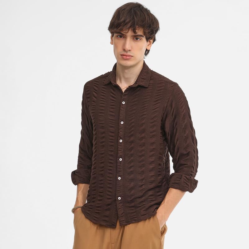 Image of CAHOOT Men's Tartan Plaid Shirt for Casual Wear | Spread Collar | Long Sleeve | Button Closure | Shirt Crafted with Comfort Fit for Everyday Wear