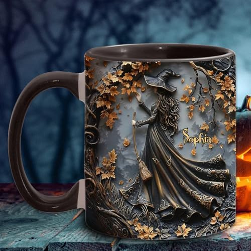 Personalized Custom Witch Mug - Beautiful Halloween Coffee Mug - ...
