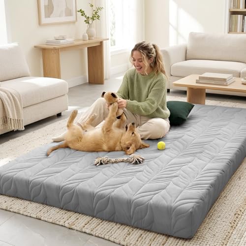 Image of ZonLi Japanese Floor Mattress Futon Mattress King Size, 6 inch Thicken Roll Up Tatami Mat 100% Cotton Washable Cover, Portable & Foldable Floor Bed Mattress for Sleeping, Dormitory, Adult, Grey