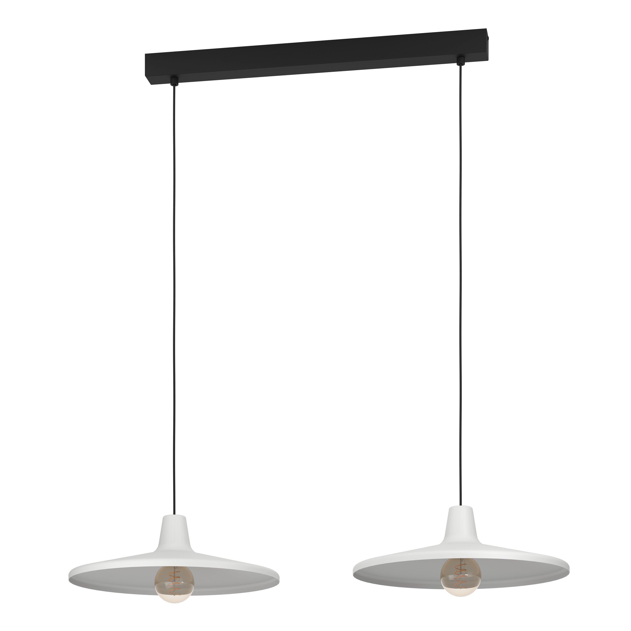 Eglo Grey Miniere Twin Drop Linear Pendant In
