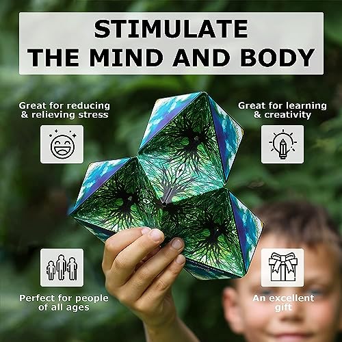 Image of Magic Cube's Shape Shifting Puzzle Box - Magnetic Cubes Puzzle Fun Cubes - Fidget Cubes Mind-Challenging Fun Game Magnetic Cube Transforms Into Over 70+ Shapes for Kids, Teens, and Adults (Medium)
