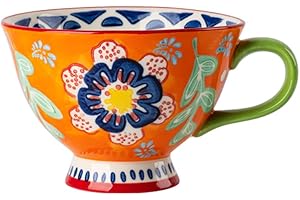 Charming Floral Ceramic Mug: A Splash of Beauty for Your Morning Brew