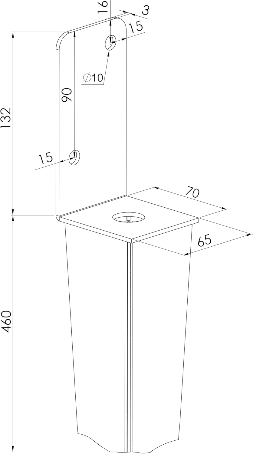 16x Support de poteau universel à encastrer L, Support de poteau en acier galvanisé à chaud Manchon de sol articulé pour poteaux Ancrage de poteau en acier Argenté (16, 70x600)