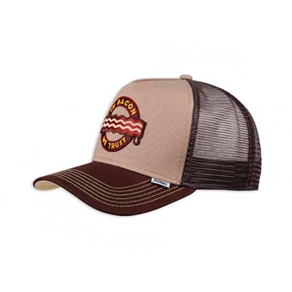 Djinns Men's Khaki In Bacon We Trust Hft Trucker Cap By