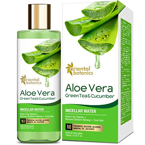 Oriental Botanics Aloe Vera, Green Tea & Cucumber Micellar Water - No Alcohol, Silicone, Sulphate - 150ml