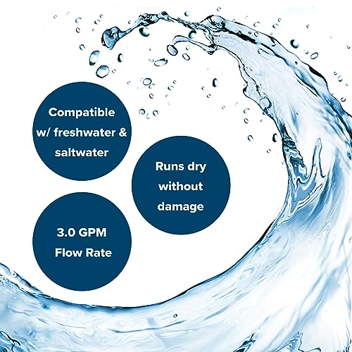 Image of Camco RV /Marine Variable Flow Automatic Demand Diaphragm Water Pump | 12 Volt DC | 3.0 GPM Flow Rate with a 55-PSI Cutoff | Measures 8-inches (L) x 5-inches (W) x 4-3 /8-inches (H) | (22491)