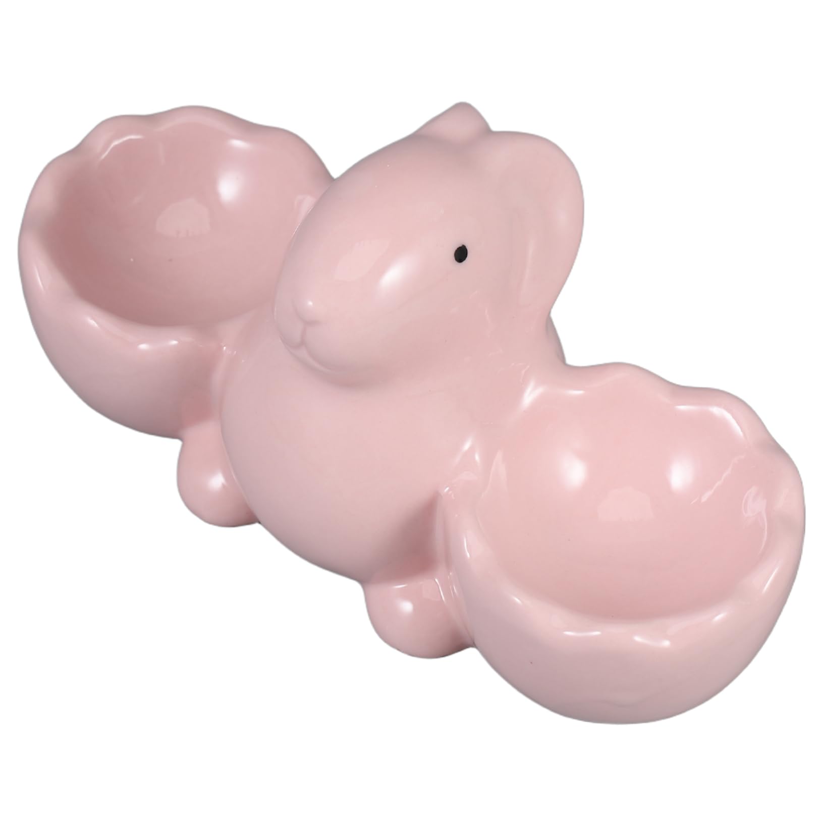 Hemobllo Bunny Egg Cup Holder Porcelain Egg Display Tray Decorative Ceramic Holder for Easter