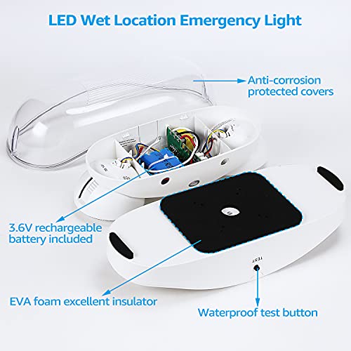 Leonlite ZF3EML-4WWETWHT-2P Outdoor Emergency Light, Wet Location, Exterior Emergency Lights With Battery Backup, Led Egress Lights, Ul Listed, 120/277V, Commercial Emergency Exit Light thumb #3