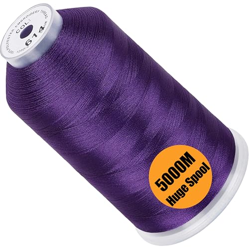 Image of New brothread - Single Huge Spool 5000M Each Polyester Embroidery Machine Thread 40WT for Commercial and Domestic Machines - Purple
