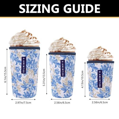 Image of 3 Pack Reusable Sleeve for Iced and Hot Drinks Cup, Neoprene Sleeve Compatible With Starbucks, Dunkin Coffee Cup (Abstract China)