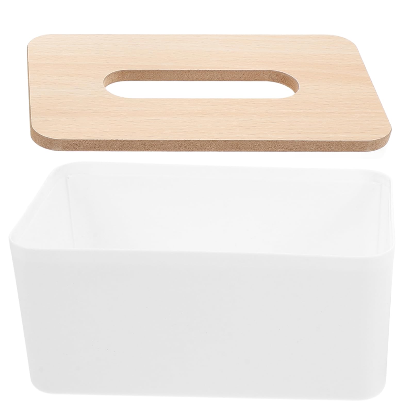 SOLUSTRE Simple Tissue Box Holder Rectangle Paper Towel Container Desktop Storage