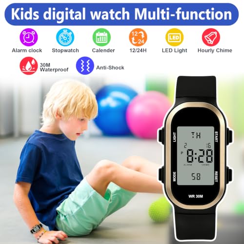 Image of Juboos Kids Watch Digital Waterproof Wristwatch for Boys Girls Age 7-16