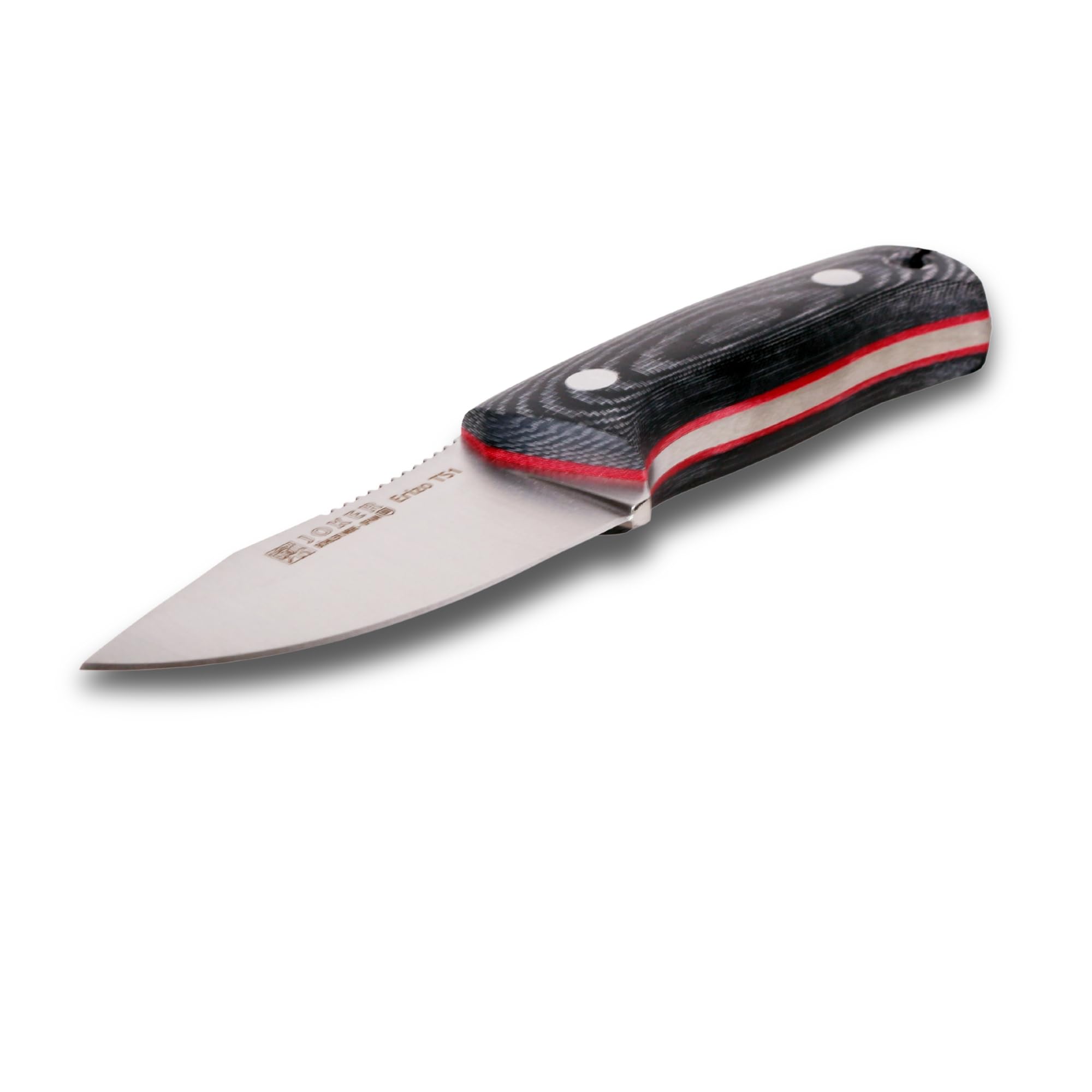 joker Coltello da caccia di sopravvivenza Coltello da caccia TS1 CM81-F, manico micarta, coltello con lama de 7,5 cm, include fodero de kydex, per la pesca, la caccia, il campeggio e l'escursionismo