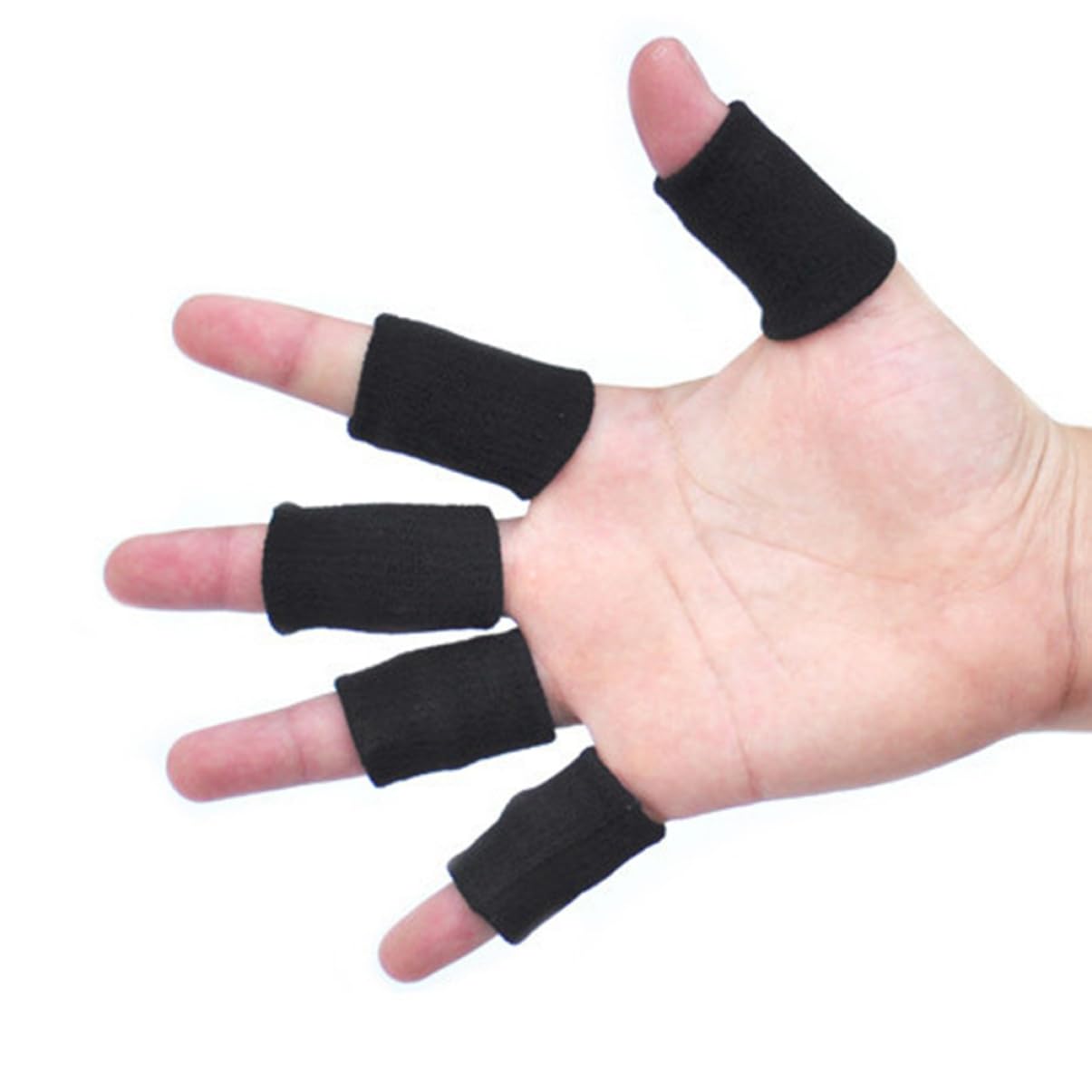 IWOWHERO 10pcs Sleeves Protector Braces Thumb Brace Basketball Thumb Protector Basketball Sleeve Thumb Splint for Thumb Support Thumb Braces Black
