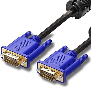 VGA to VGA Cable 3m, 15 Pin 1080P Full HD SVGA Lead Computer Monitor Cable with Ferrite Cores, Gold Plated VGA Male to Male Cable for Laptop, Computer, PC, Projector, Monitor, HDTV, More (3M)