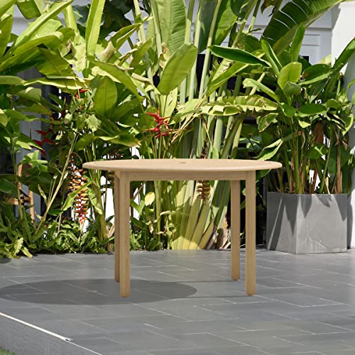 Amazonia Indiana Patio Dining Teak Finish | Durable and Ideal for Indoors and Outdoors, Round Table, Brown - Thumbnail 3