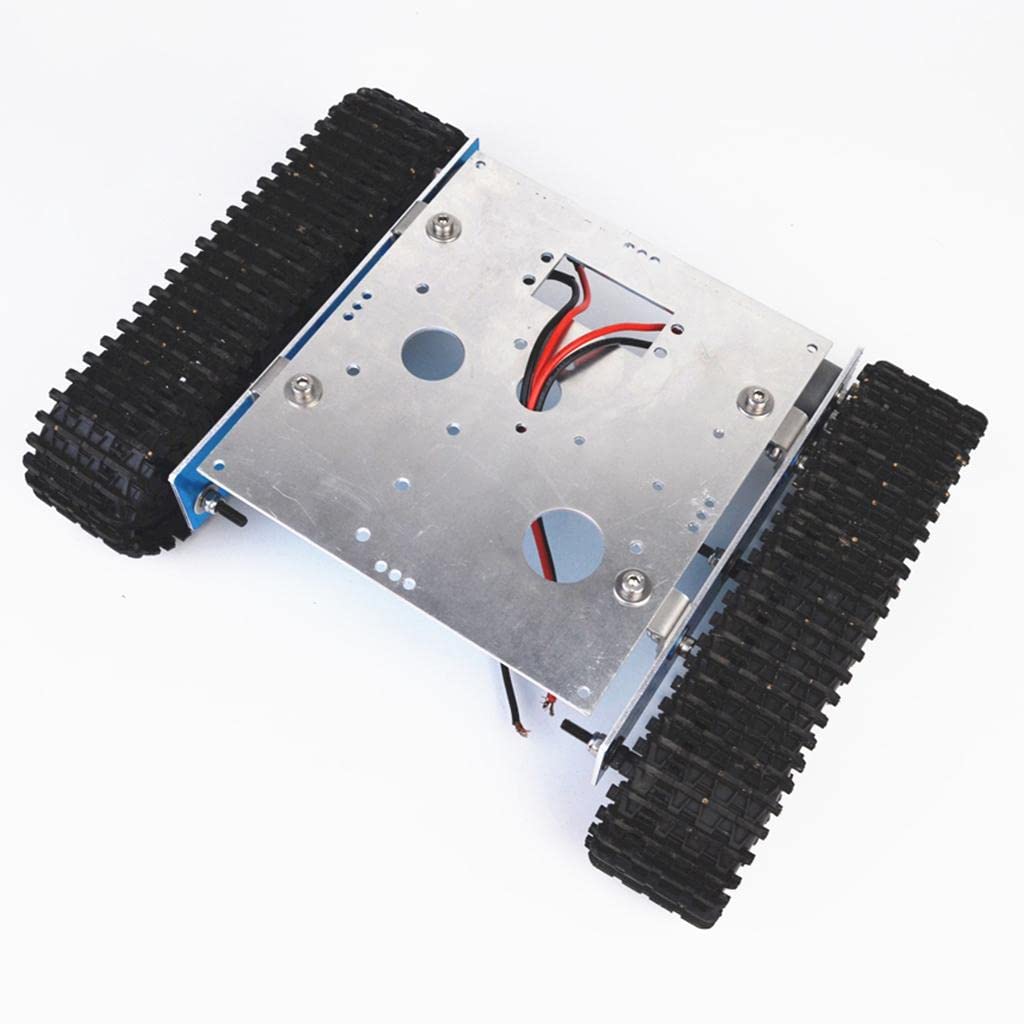 #N/A/a Tanque Robot Kit Chasis Modular con Ruedas de Plástico Estructura Resistente de Aluminio Vías de Ingeniería Adecuado para Proyectos Educativos