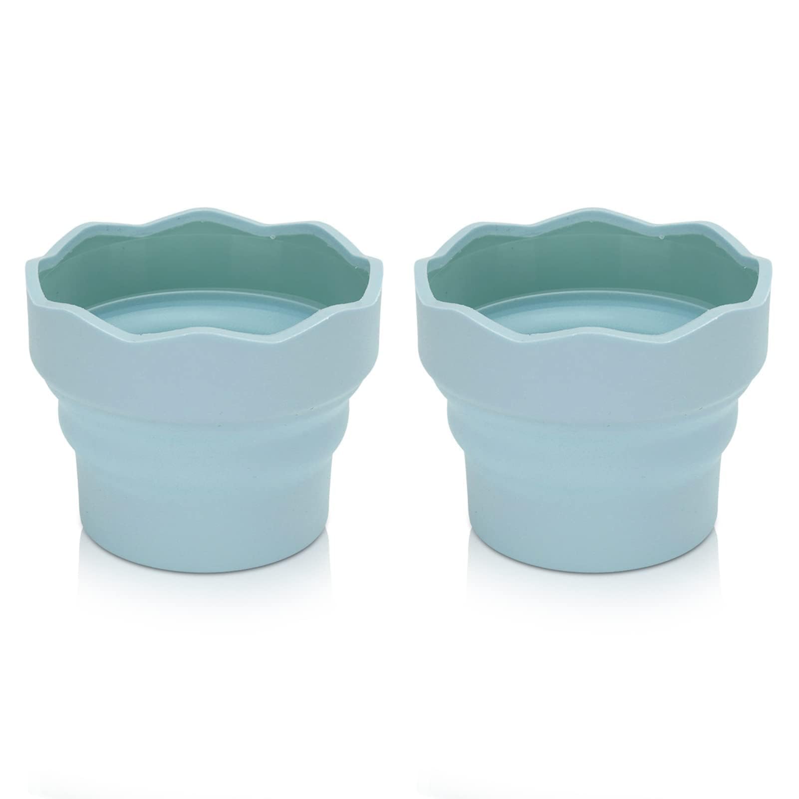 2PCS Collapsible Paint Brush Washer, Portable Silicone Washing Bucket Brush Holder Cleaner Painting Water Cup Watercolor Water Bucket Paint Brush Rinse Cup Brush Bowl for Watercolor Oil Painting