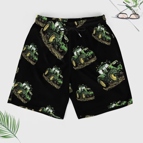 Farm Tractor Mens Swim Trunks with Quick Dry Liner 2 in 1 Beach Swimming Trunk Mesh Shorts with Pockets2
