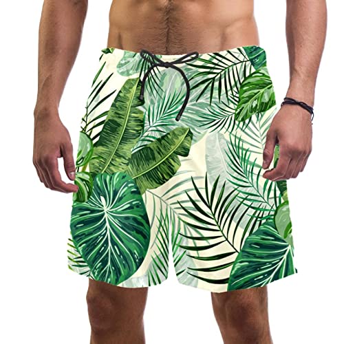 Short de plage séchage rapide JDEZ maillots de bain hommes imprimé botanique