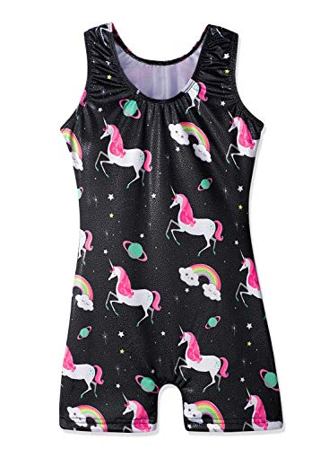 HOZIY Girls Gymnastics Leotards for Kids Tumbling Outfits Biketard Sparkle Adorable Pattern