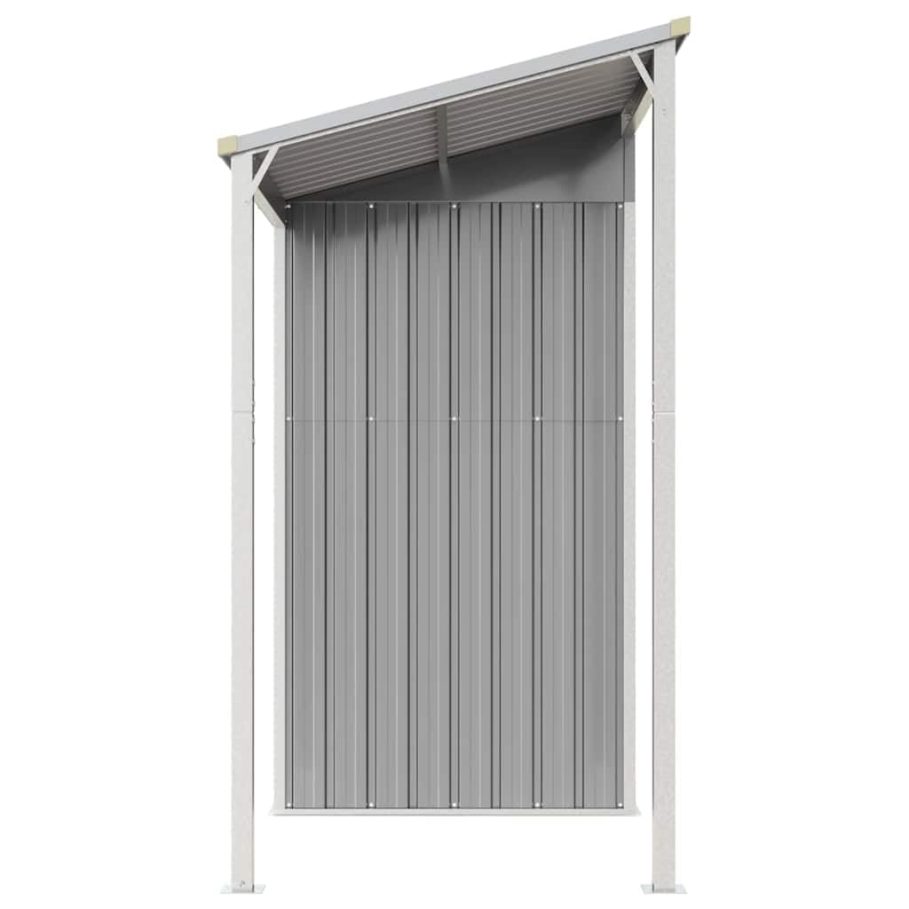 Refined Caseta de jardín con Techo Extensible, Gris Claro, 277 x 107 x 181 cm, Acero
