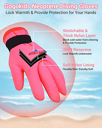 Kids Wetsuits Gloves 3Mm Neoprene Anti-Slip Five Finger Scuba Diving Gloves #TOP2