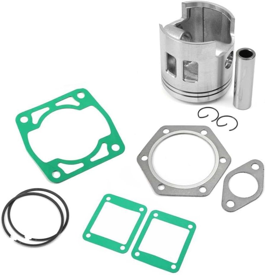 Piston Rings Kit With Gasket And Piston For 3PG Engine Standard Bore Replacement Compatible With EZGO 2 Cycle Gas Cart 1989 1993 Model Numbers 24624 G1 26519 G01