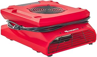 MOUNTO 1/4 HP 1200 CFM Low Profile Air Mover, 2-Speed Carpet Dryer Floor Fan with Dual GFCI Outlets, Stackable Lightweight Blower for Water Damage Restoration (Red)