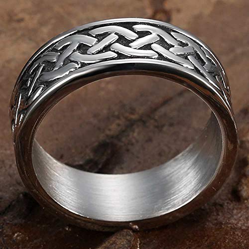 Jude Jewelers 8mm Stainless Steel Vintage Style Celtic Knot Wave Wedding Band Ring (Silver, 11.5)4