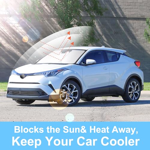 Image of Windshield Sun Shade for for 2018-2023 Toyota CHR Accessories | Full covered, Foldable & Durable, Block UV Rays, Reduce Heat, Easy to install, Keep Car Cooler