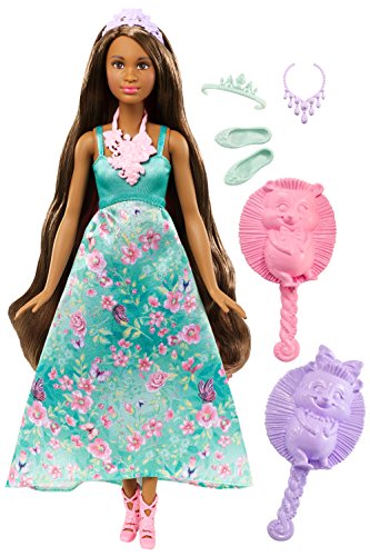 Preisvergleich Produktbild Barbie Mattel DWH43 - Dreamtopia Farbfrisuren Prinzessin Puppe, brünette