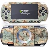 DeinDesign Skin kompatibel mit Sony PSP 1000 Folie Sticker Vintage Landkarte Weltkarte