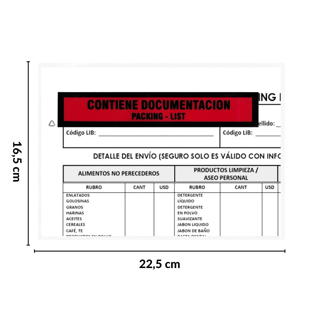 Raylu Paper® - Sobres Portadocumentos Adhesivos para Packing List de Envíos. Bolsas para Albaranes Transparentes con Autocierre Resistente. (22.5x16.5cm, 100 unidades)