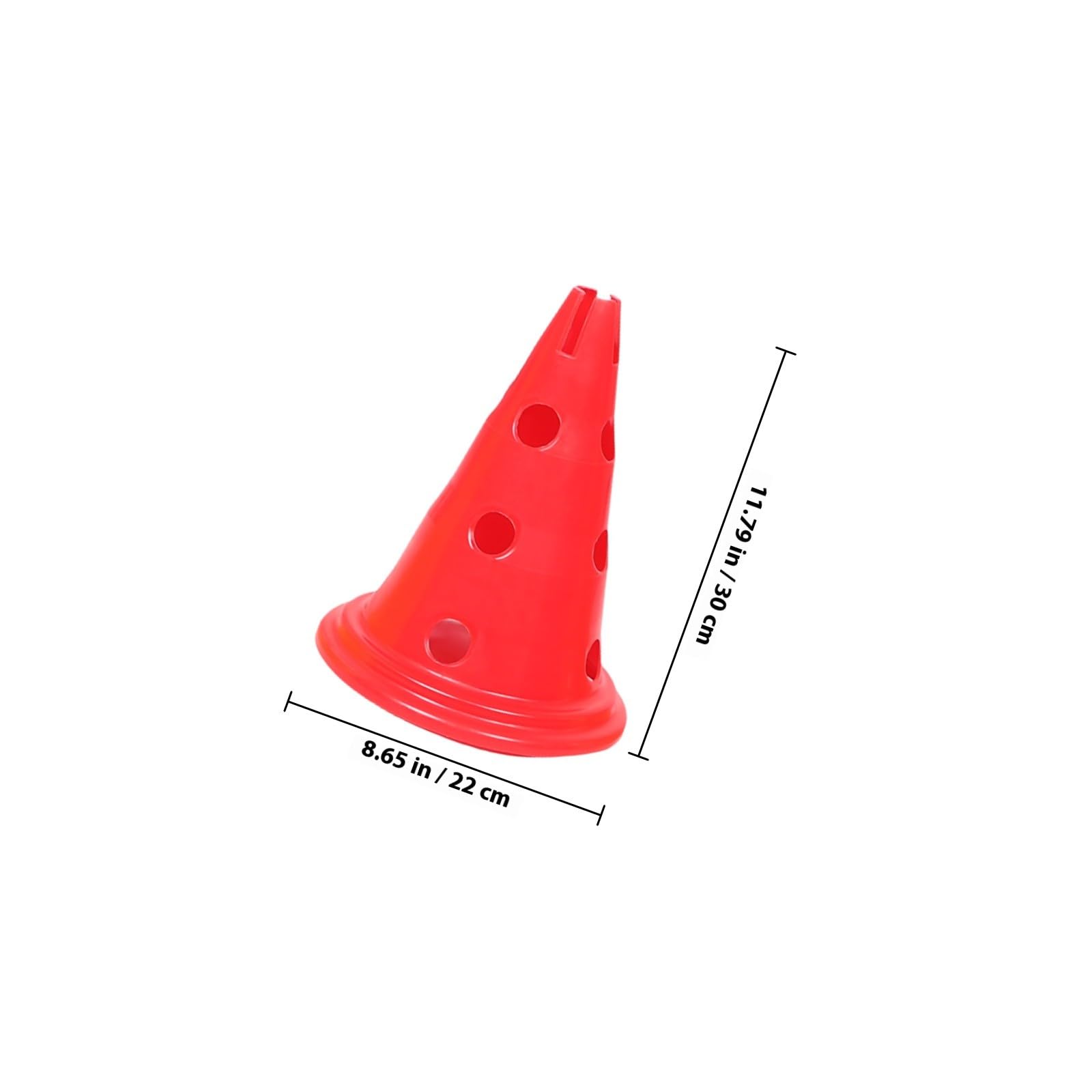 Set 5 Coni di Sicurezza per Allenamento Sportivo 30cm in Plastica Fori, Coni da Calcio e Basket per Esercizi di Agilità Indoor e Outdoor, Accessori Allenamento Campo e Scuola